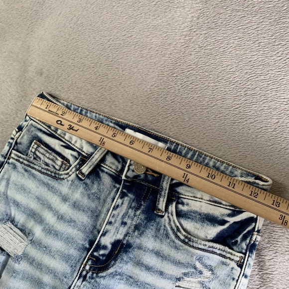 VERVET Jeans Womens 24 Light Acid Wash Mid Rise Skinny Stretch Distressed V2806 - Picture 4 of 14